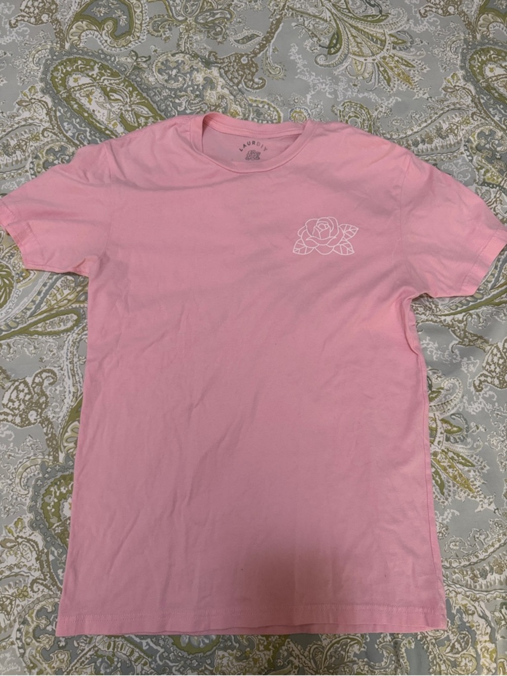Pink Short Sleeve Rose Graphic Tee
